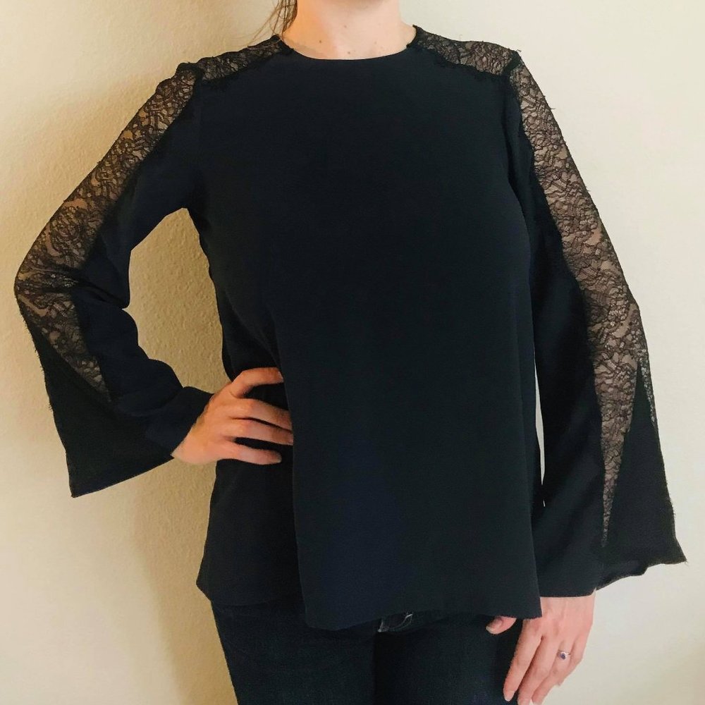 Zara Woman | Long Sleeve Lace Blouse | Size XS